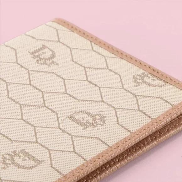 Dior Vintage Rare Honeycomb Monogram Leather Long Wallet - Picture 3 of 6